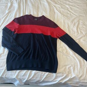 GAP Men's Crewneck Sweater - Red, Purple, and Navy